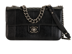 Edge Flap Bag, Leather/Lizard, Black, 17069654(2012-13), DB, 3*